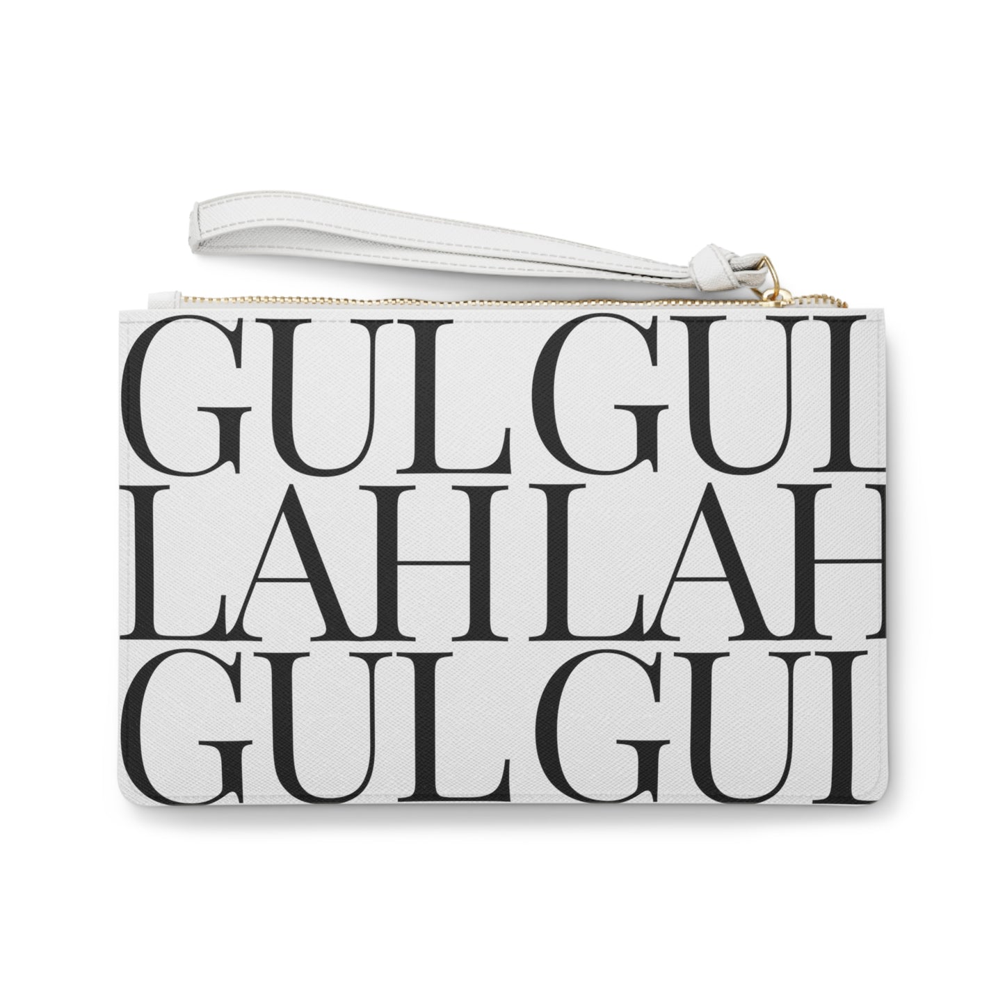 Gullah Composition Bold White Clutch Bag