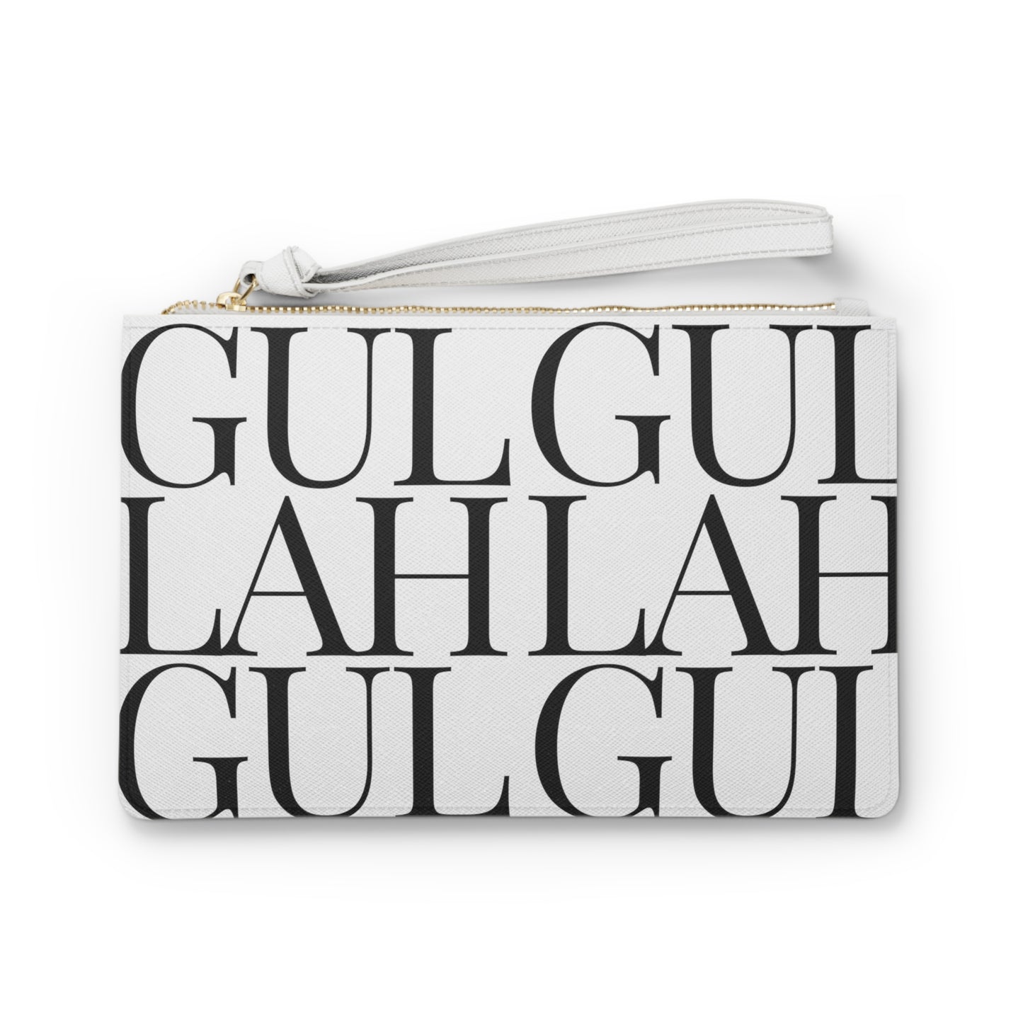 Gullah Composition Bold White Clutch Bag