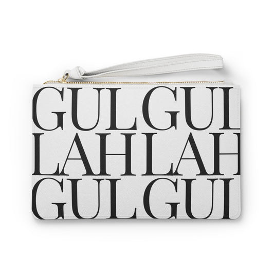 Gullah Composition Bold White Clutch Bag