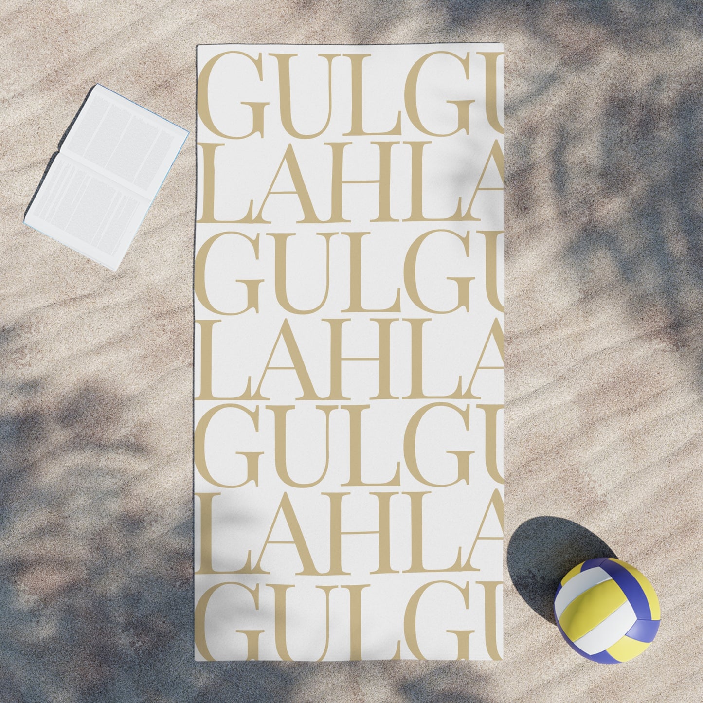 Gullah Composition Cream Beach Towel
