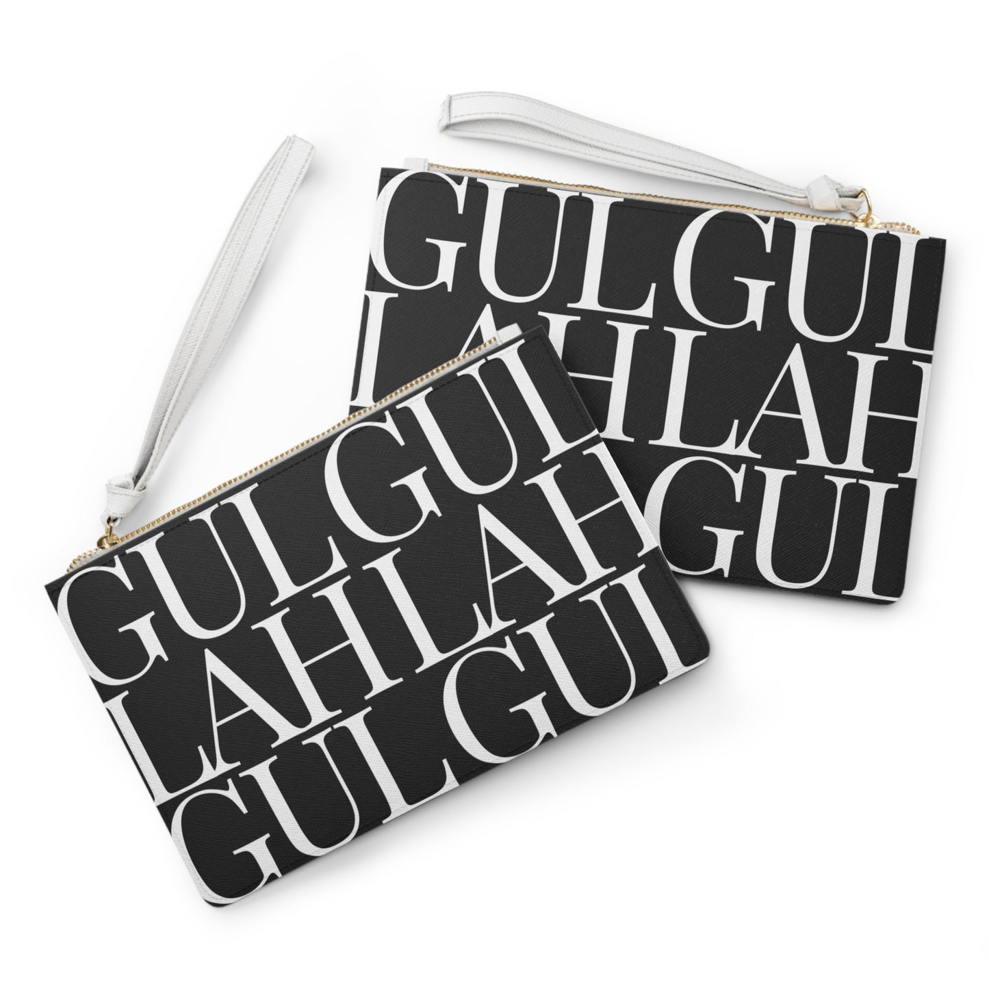 Gullah Composition Black Clutch Bag