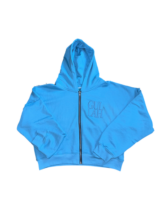 GTNT “Sonny Blue” Cropped Zip Hoodie