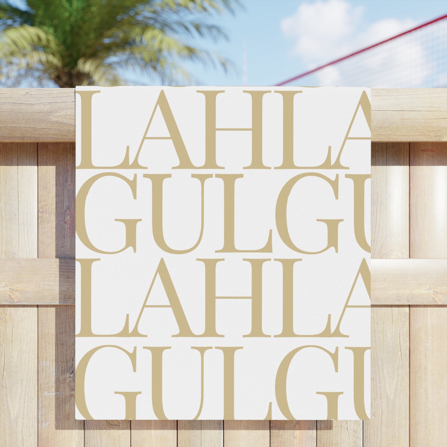 Gullah Composition Cream Beach Towel