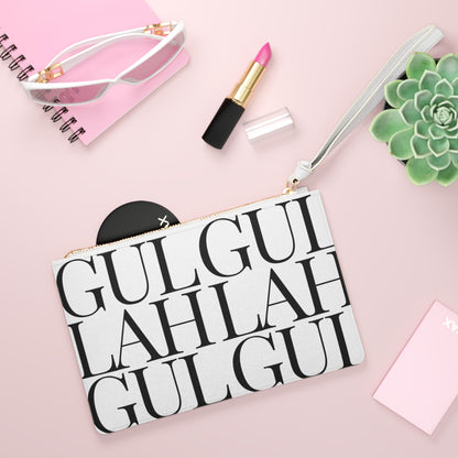 Gullah Composition Bold White Clutch Bag